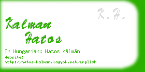 kalman hatos business card