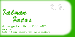 kalman hatos business card